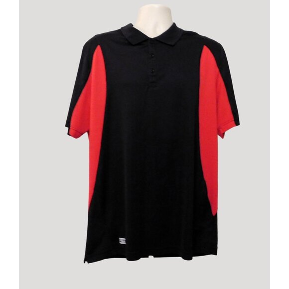 Fila Sport Golf Polo Shirt Mens XL Black Red Buttons Short Sleeve Polyester - Picture 5 of 7
